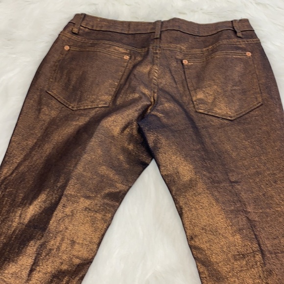HYBRID & COMPANY METALLIC BRONZE JEANS SIZE 13 Jr - Picture 2 of 8